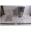 Image 1 : Assorted Household Items (Metal Garbage Can, Kitchen Holders, Clothing Racks)