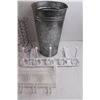 Image 3 : Assorted Household Items (Metal Garbage Can, Kitchen Holders, Clothing Racks)