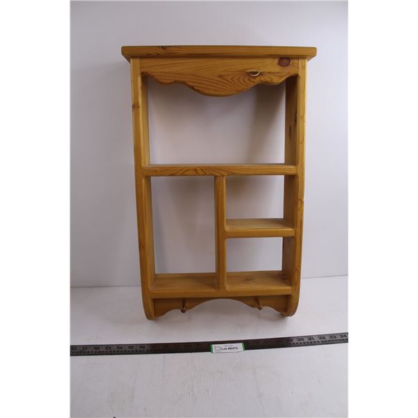 Wooden Decorative Shelf 24" x 14.5" x 4.5" "Handcrafted by Tim Kuffert TK Wood'n Works 1997"