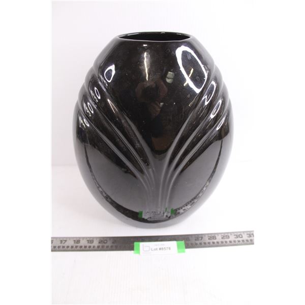 Black Ceramic Vase 13" Tall