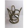 Image 2 : Metal Decorative Flower Pot Holder 14" Tall 10" Dia, Ceramic Vase 14" Tall 9" Dia Approx - As is