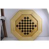 Image 3 : Wooden Double Sided Game Board (Crokinole & Checkers) with Game Pieces 27.5" x 27.5"