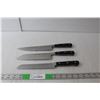 Image 1 : (3) J.A. Henckels Knives 8" Chef, 7" Santoku, 7" Bread Knife
