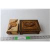 Image 1 : (2) Wood Storage Boxes- Italy & Cuba , Up to 2.5" Tall x 7" Long x 5.25" Wide