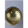 Image 2 : TXX Gold and Blue Colored Embossed Metal Ash Tray, Globe with Rotating Lid 4".5" Tall