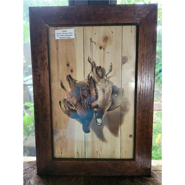 Anitque Quail Lithograph