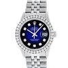 Image 3 : Rolex Mens Stainless Steel Blue Vignette 3 ctw Diamond Datejust Wristwatch