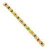 Image 4 : 18K Yellow Gold Oval Cabochon Bezel Multi Color Gemstone Wide X O Link Bracelet