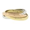 Image 4 : Tri Color Gold & Platinum Interlocking Polished Rolling Trinity Three Band Ring