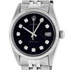 Image 1 : Rolex Mens 36MM Stainless Black Diamond Datejust Wristwatch