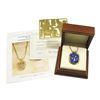 Image 1 : 14k Gold Large Carved Lapis Coronation Scarab of Pharaoh Tutankhamen Necklace