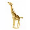 Image 3 : Large 18K Yellow Gold 0.10 ctw Ruby & Diamond Detailed Textured Giraffe Brooch P