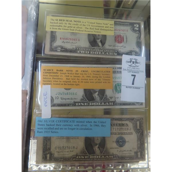 $2 Red Seal Note, Barr Note, Old Silver Certificate