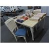 Image 2 : Distressed Bone Dining Table w/4 Padded Chairs