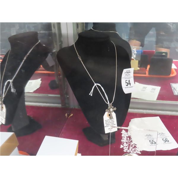 Silver Cross w/20" Silver Round Snake Chain - 23g