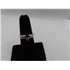 Image 5 : 14K YG Tanzanite and Diamond Ring w/One Pear Cut Tanzanite and 8 Square Cut