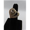 Image 2 : 14K YG Diamond Heart Ring w/30 Round Cut Diamonds 9.9g - Replacement