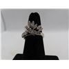 Image 2 : Platinum Diamond Ring w/3 Round Cut Diamonds 11 Baguette Cut Diamonds