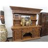 Image 1 : Ornately Carved Tiger Oak Back Bar