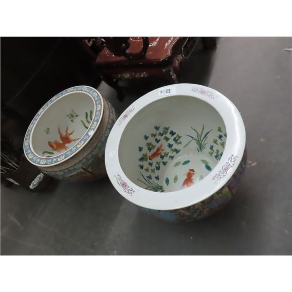 Large Oriental Fish Bowls - 2