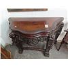 Image 1 : Ornately Carved Foodog Motif Oriental Hall Table
