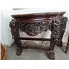 Image 2 : Ornately Carved Foodog Motif Oriental Hall Table