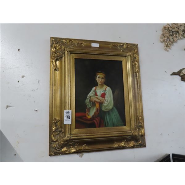 Framed Oil On Board Portrian Signed Corman - 24 X 24