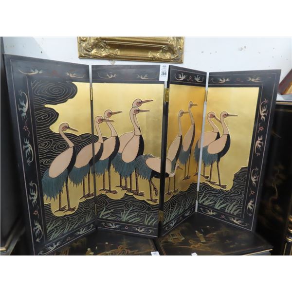 Oriental Herons 4 Panel Privacy Screen