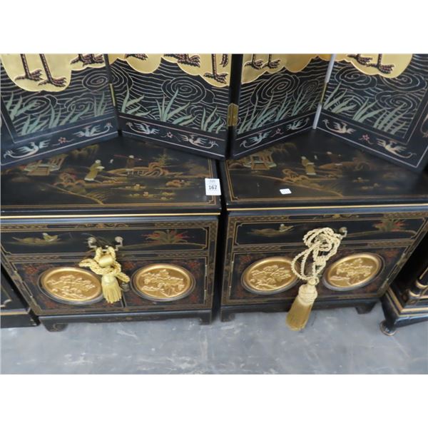 Oriental End Tables - Pair