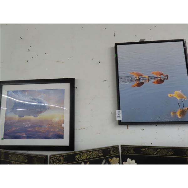 Framed Heron Photo, Blimp Wall Art