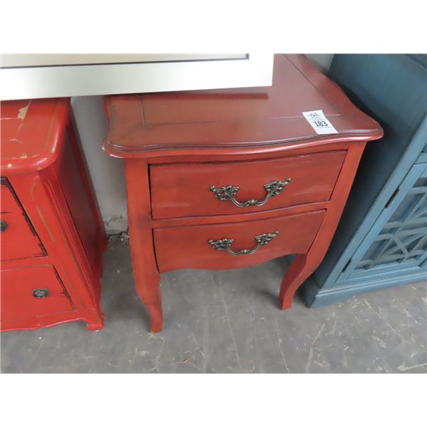 Red Painted End Table