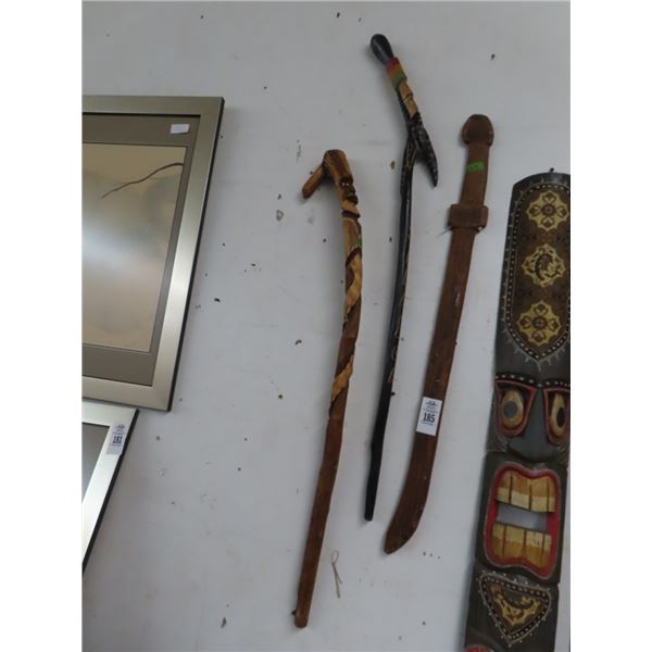 Carved Figural Walking Sticks 2, Carved Sword