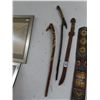 Image 1 : Carved Figural Walking Sticks 2, Carved Sword