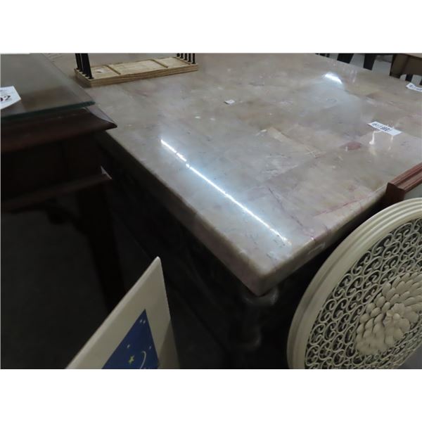 Ornate Iron Base Coffee Table