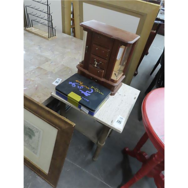 Marble Top Small Table, Jewelry What Not Box