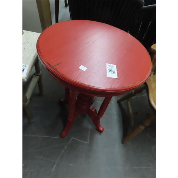 Red Painted Round End Table