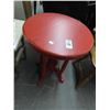 Image 1 : Red Painted Round End Table
