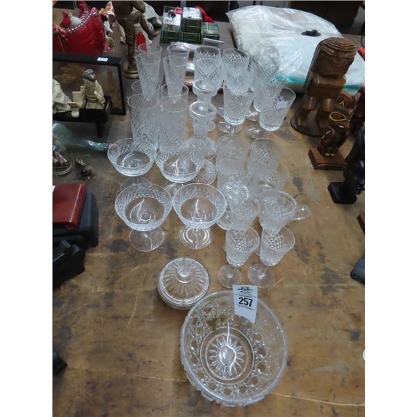 Crystal/Pressed Stems Candlesticks/Bowls