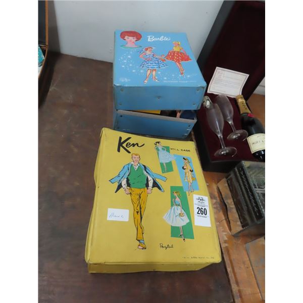 Barbie and Ken Vintage Dolls In Cases w/Clothes