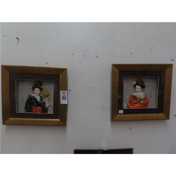 Shadowbox Framed Geisha Girls - 2