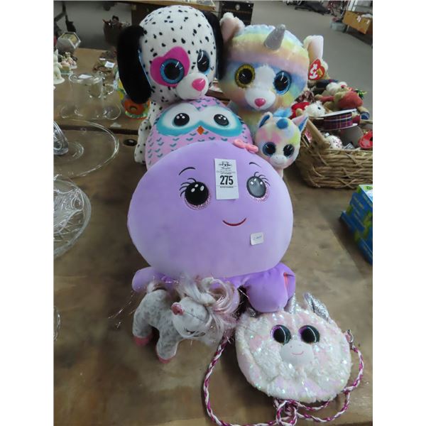 Large TY Beannie Babies Plush Toys and Purse