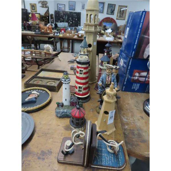 Lighthouses, Bookends, Nautical Décor