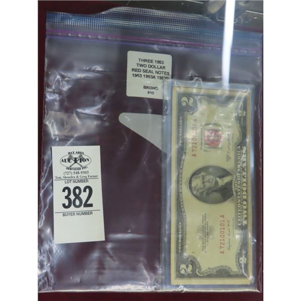 3  1963  $2  Red Seal Notes