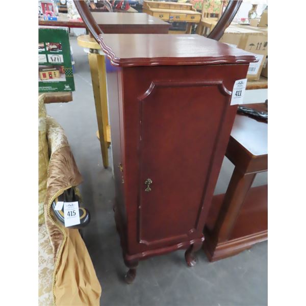 Queen Anne Mahogany Jewelry Cabinet