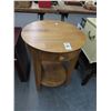 Image 1 : Oak Round End Table w/Drawer
