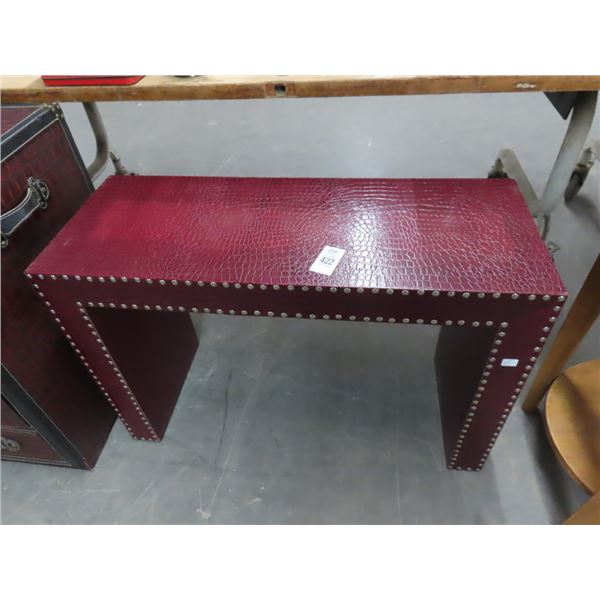 Snake Skin Style Button Trim Hall Table
