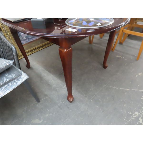 Mahogany Queen Anne Oval Dining Table w/Leaf