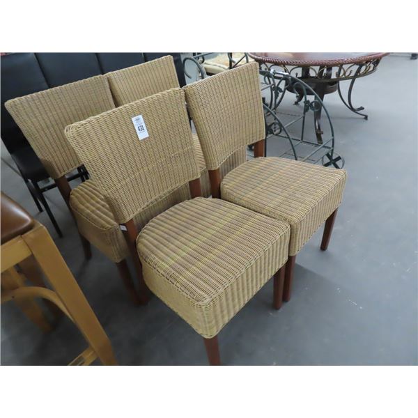 Teak/Wicker Chairs - Set of 4