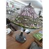 Image 1 : Leaded Glass Dragonfly Motif Lamp