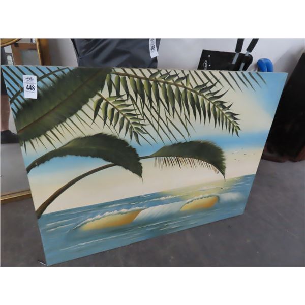 Tropical Oil On Canvas Ocean Scene